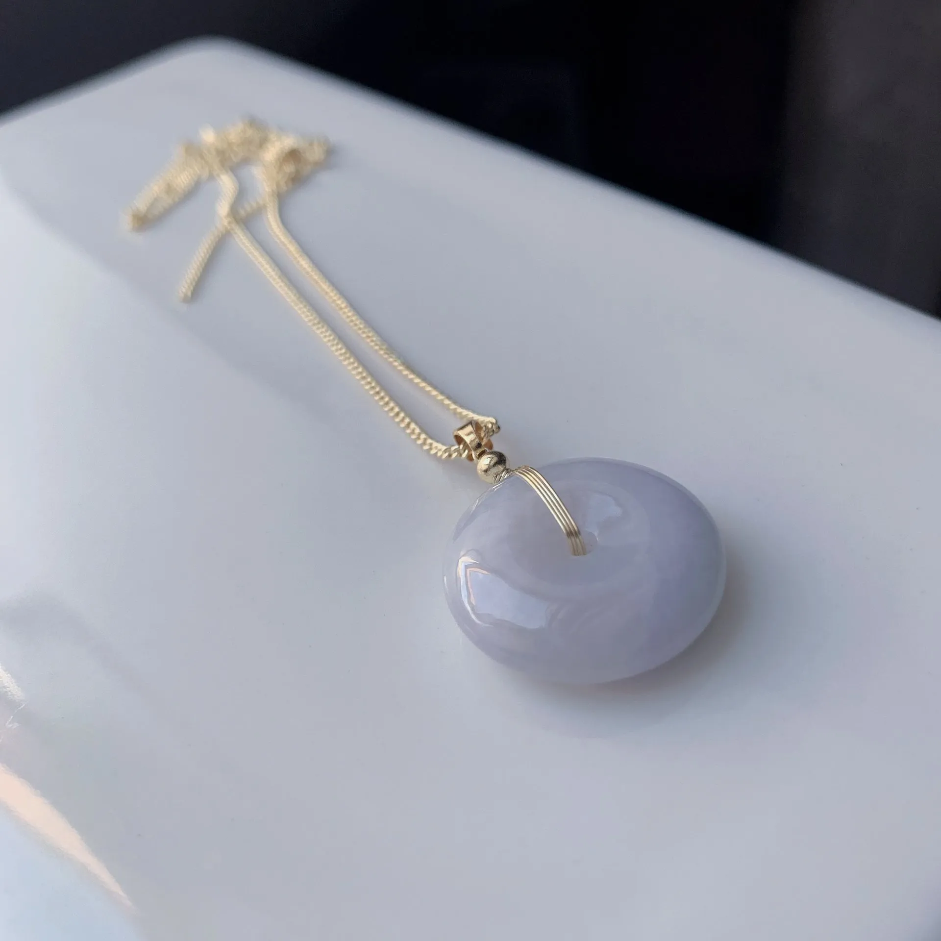 Lavender Jadeite Peace Donut