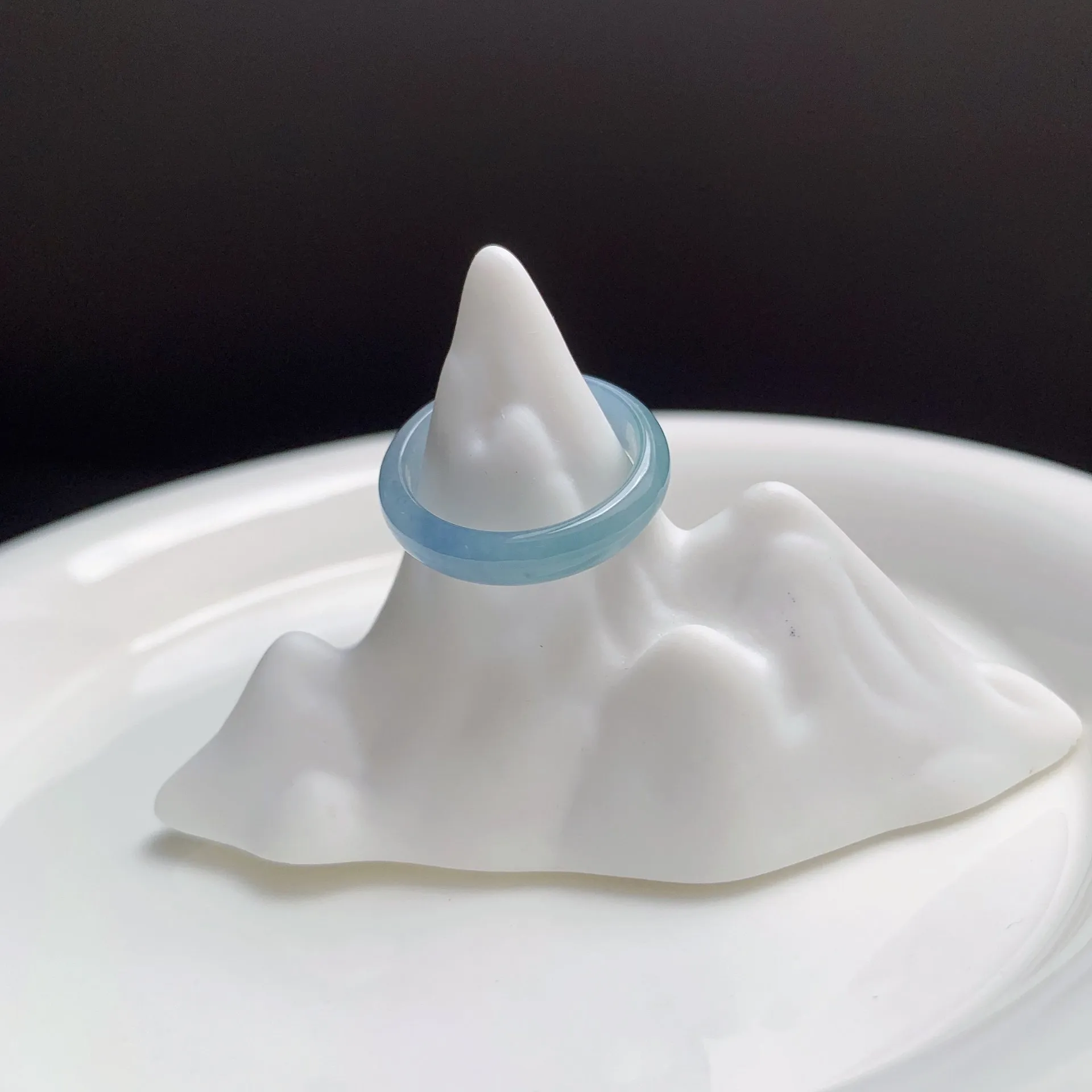 冰紫藍綠飄花翡翠戒圈