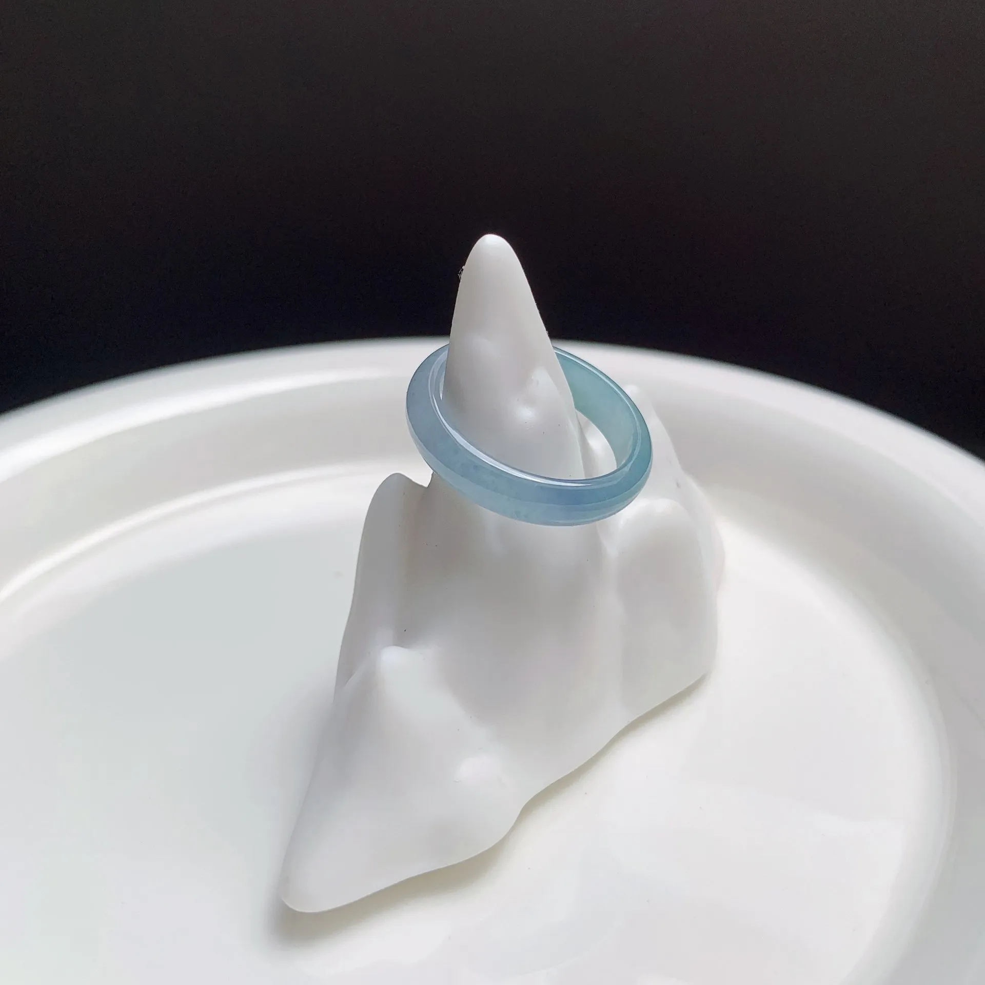 冰紫藍綠飄花翡翠戒圈