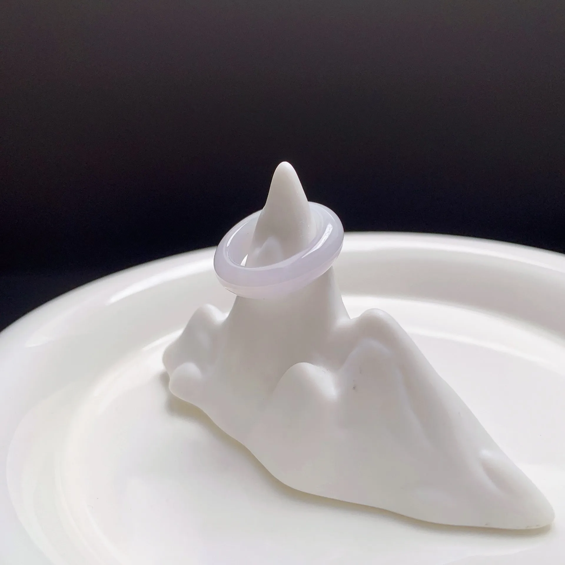 冰粉飄花翡翠尾戒