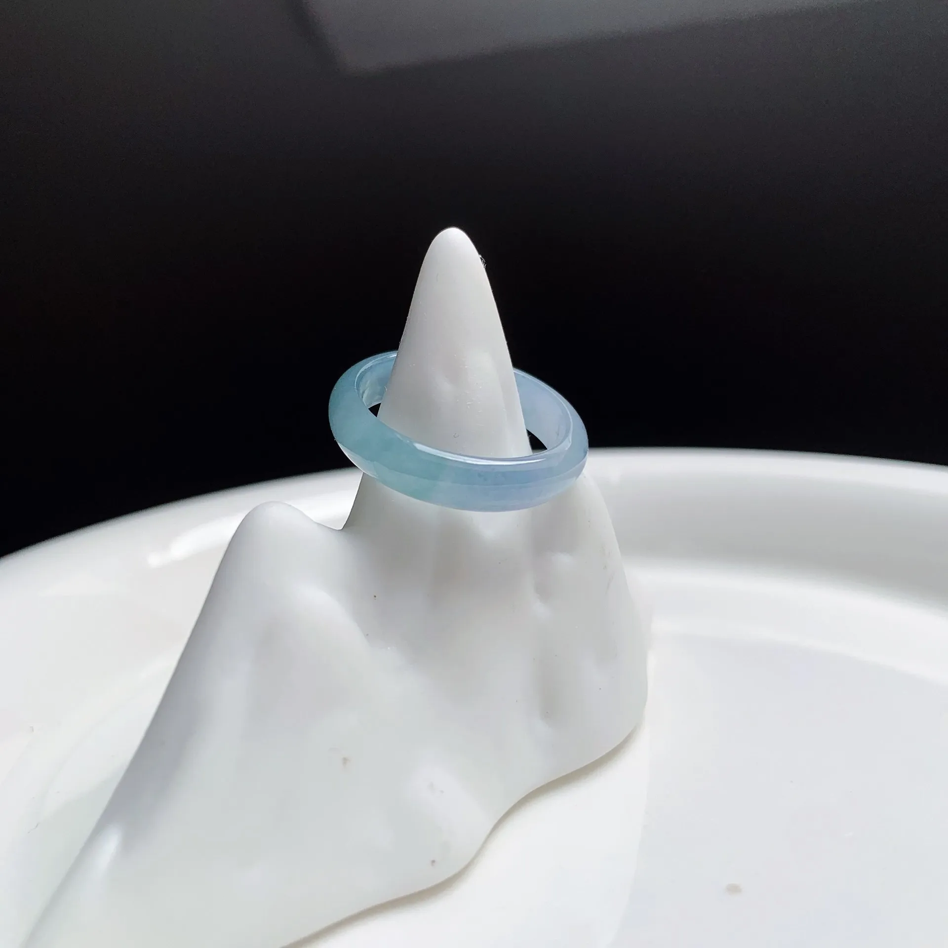 冰紫藍綠飄花翡翠戒圈