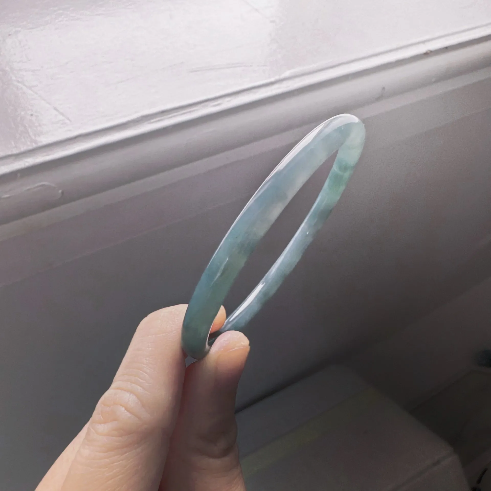 星光藍紫飄綠花翡翠叮噹鐲