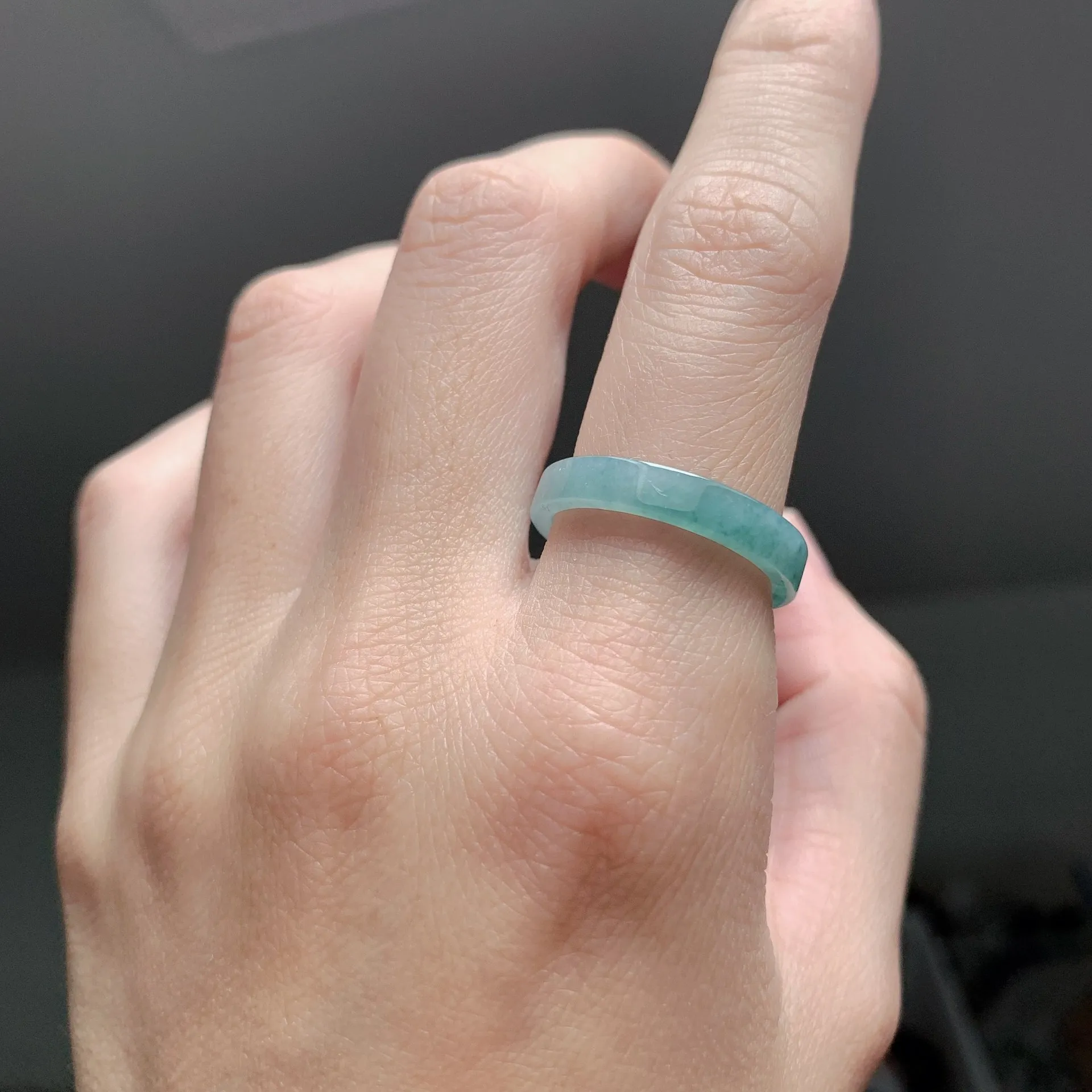冰藍綠翡翠戒圈