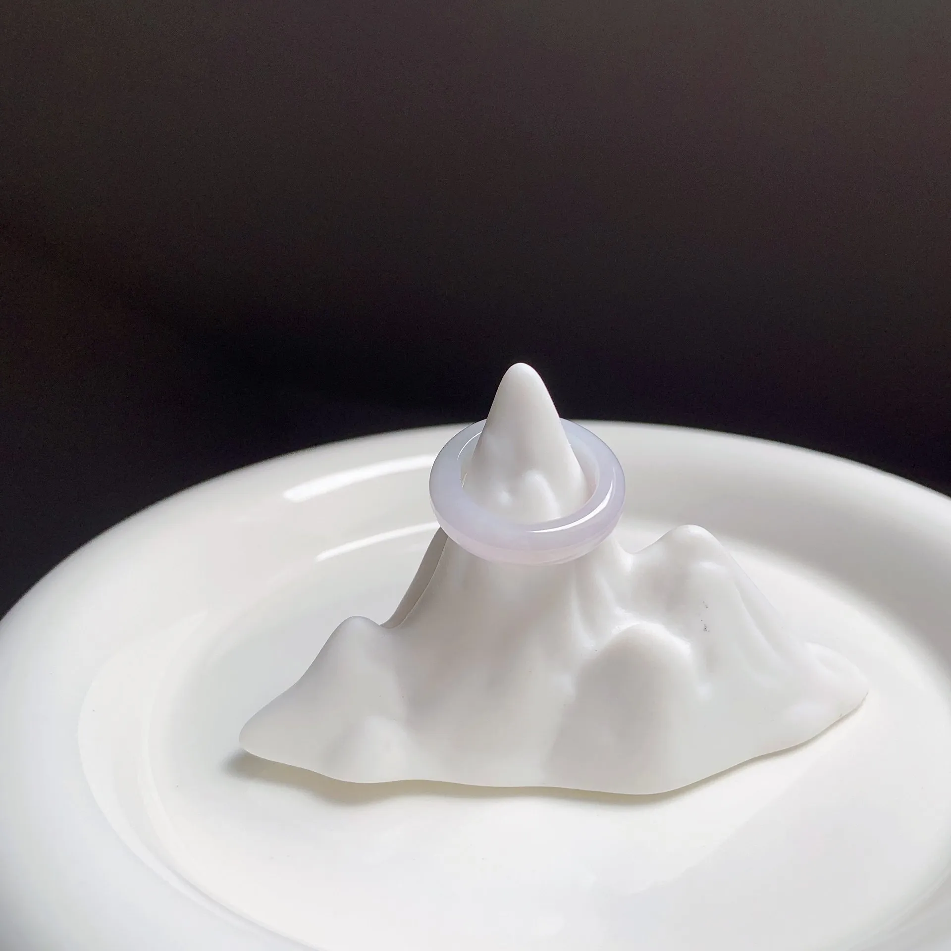 冰粉飄花翡翠尾戒