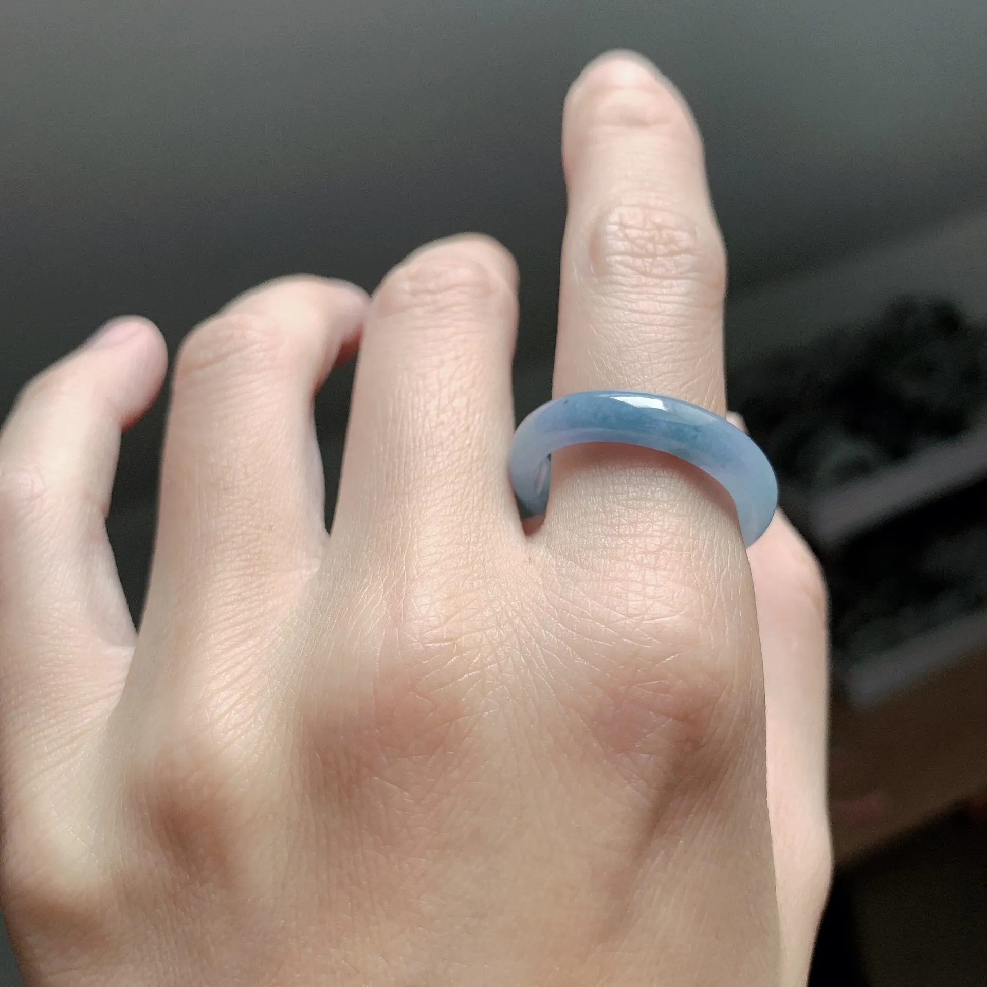 星空紫藍濃彩翡翠戒圈