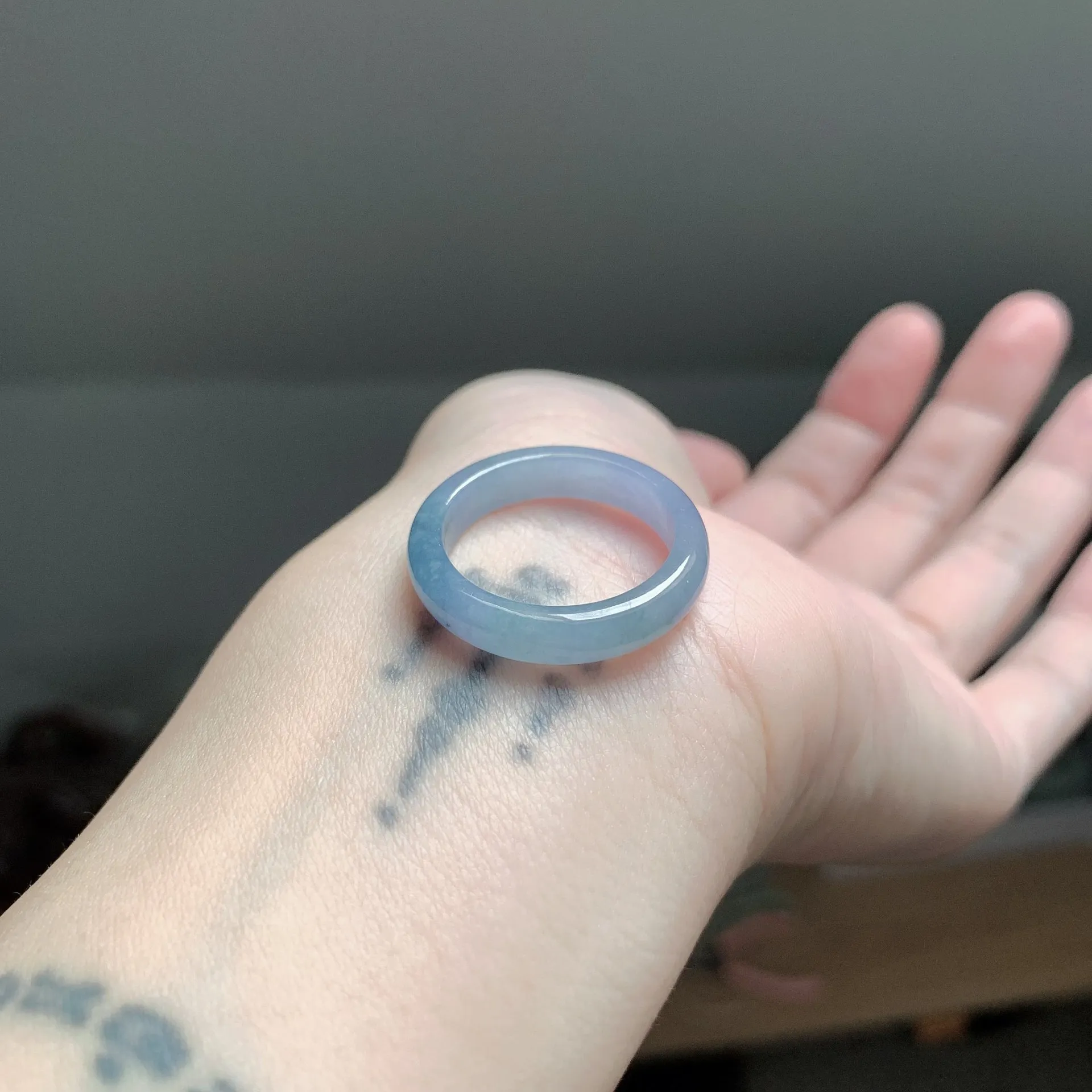 星空紫藍濃彩翡翠戒圈