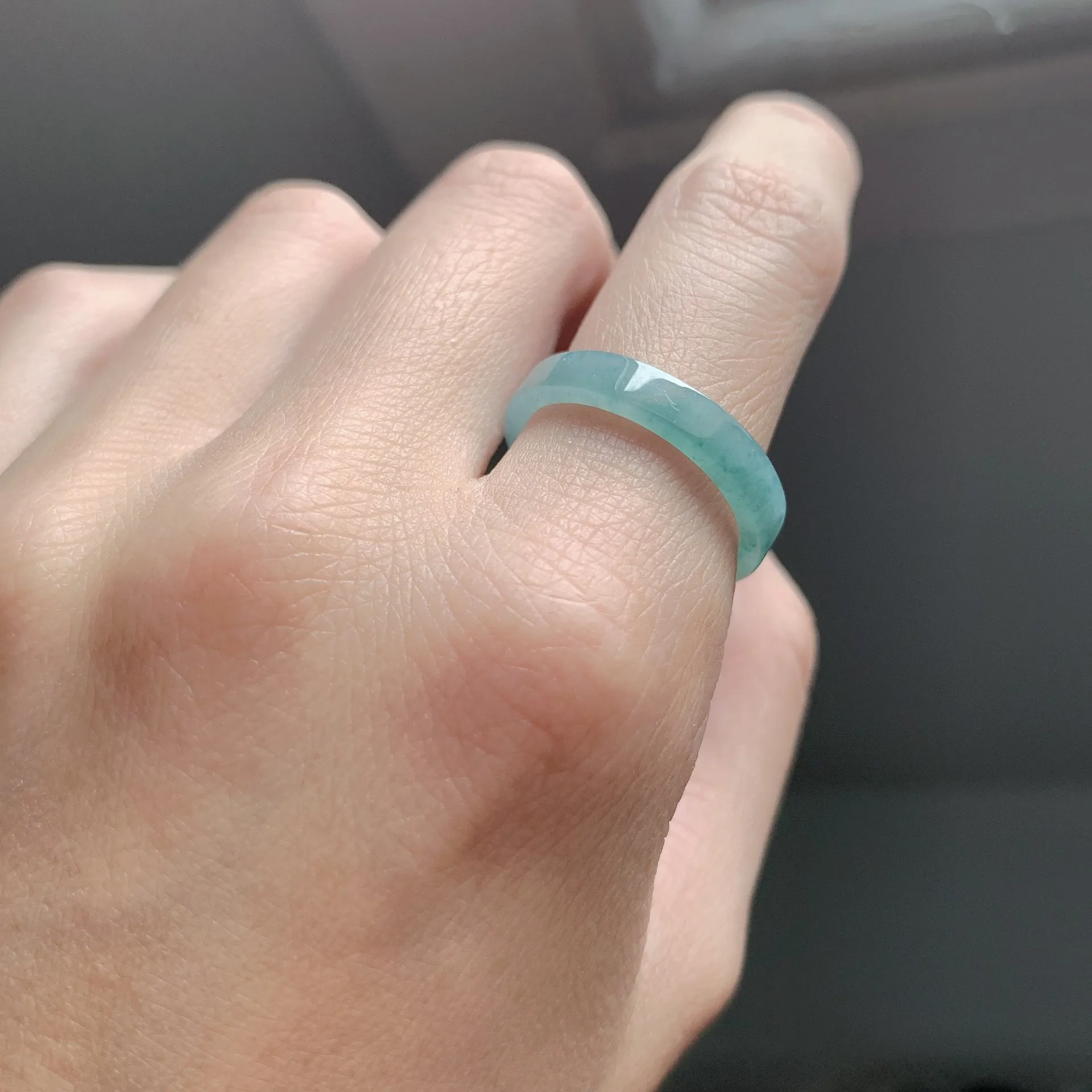 冰藍綠翡翠戒圈