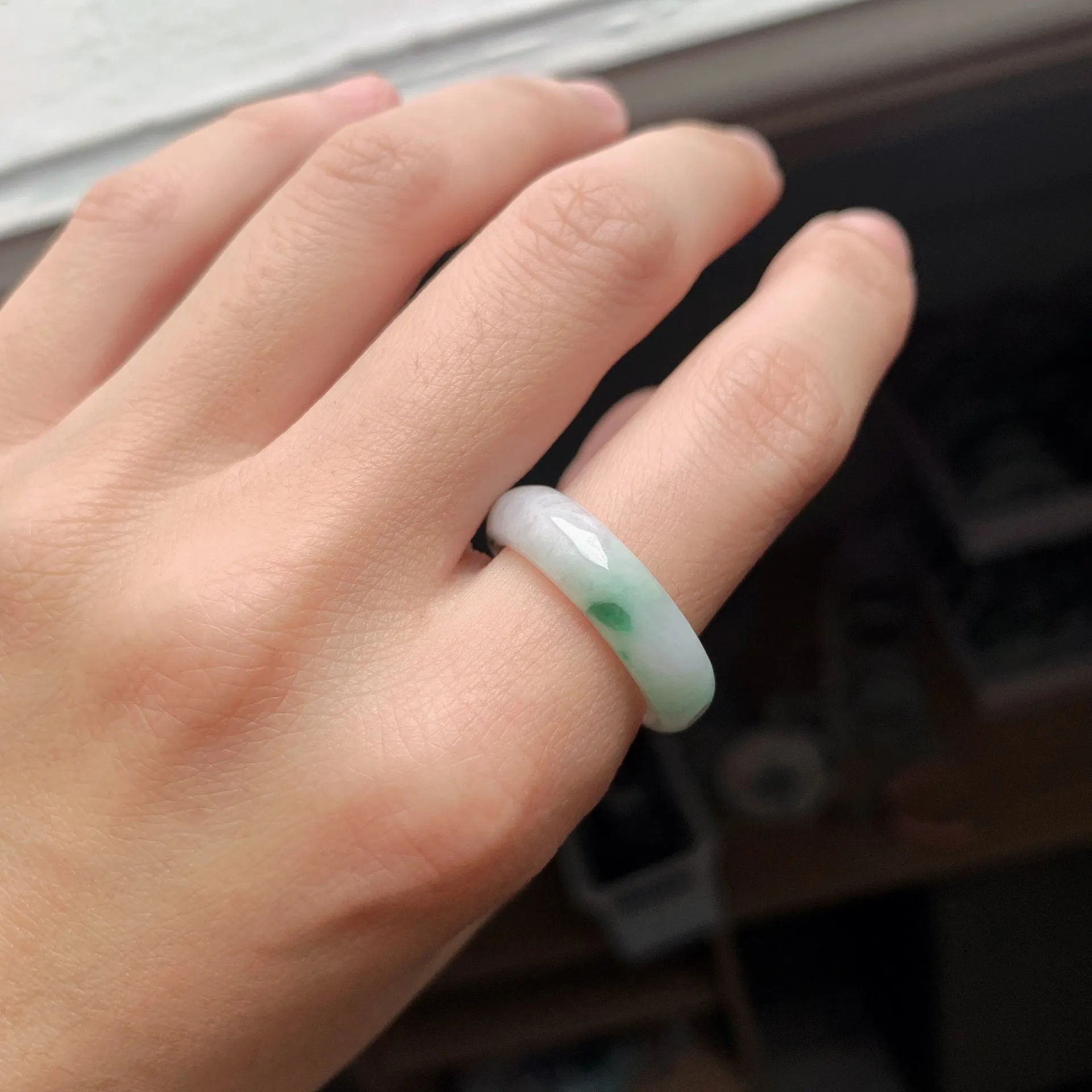 冰春彩飄花翡翠戒圈