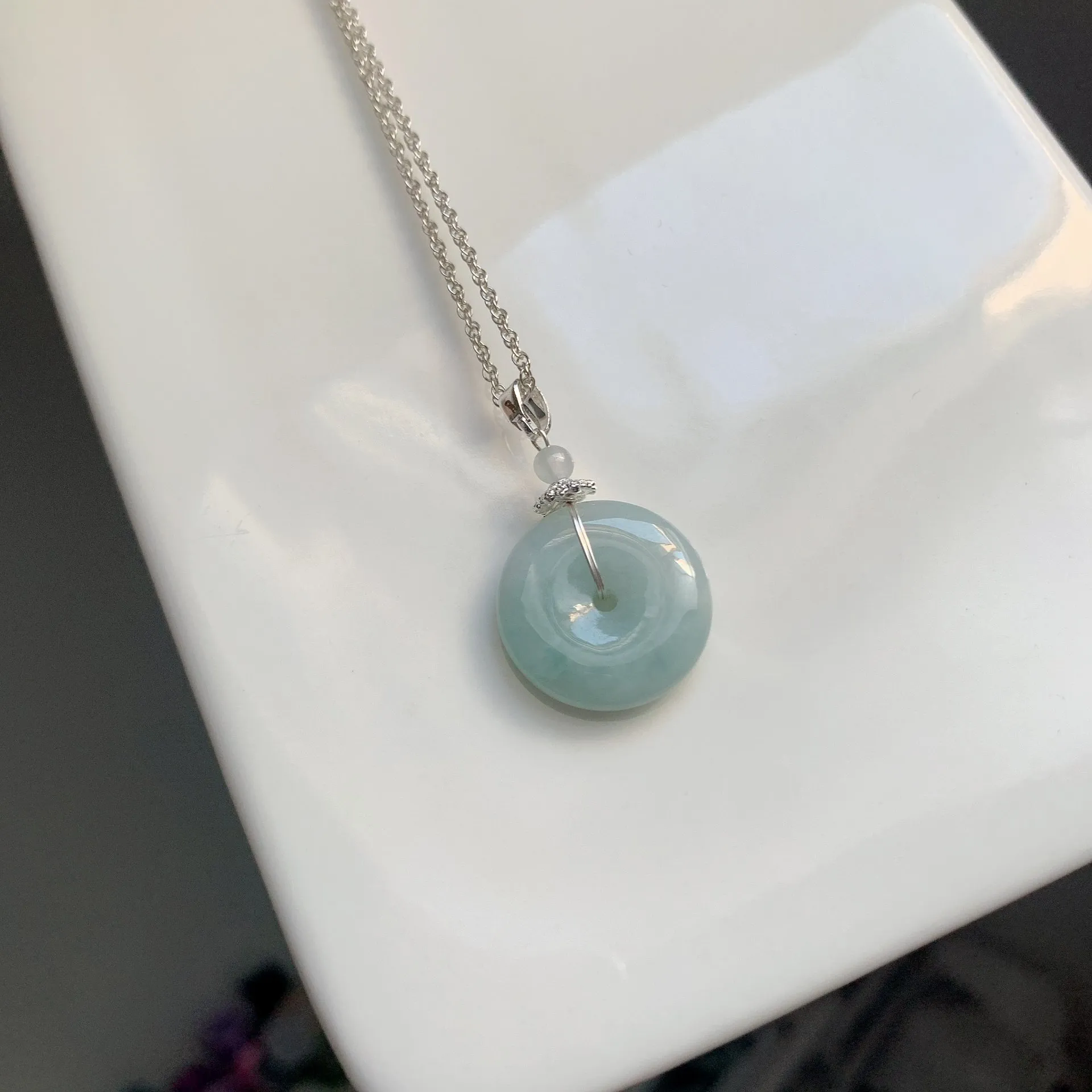 Light Blue Jadeite Peace Donut