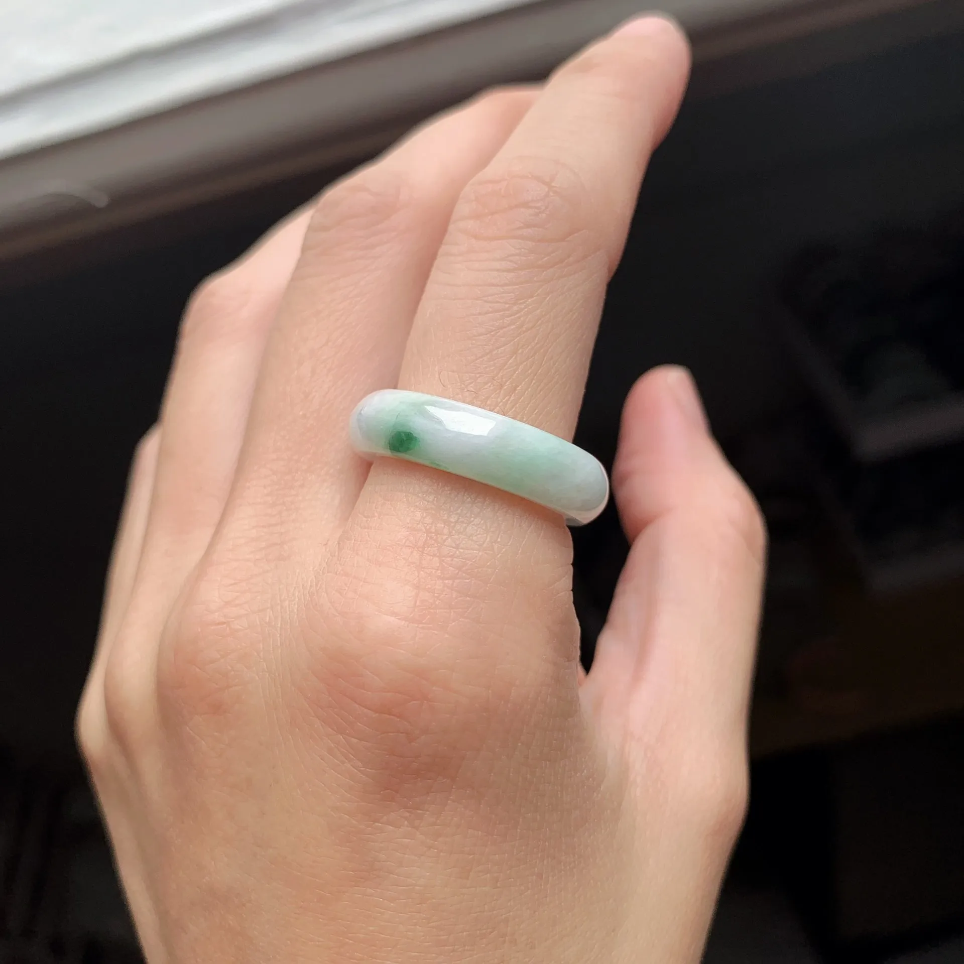 冰春彩飄花翡翠戒圈