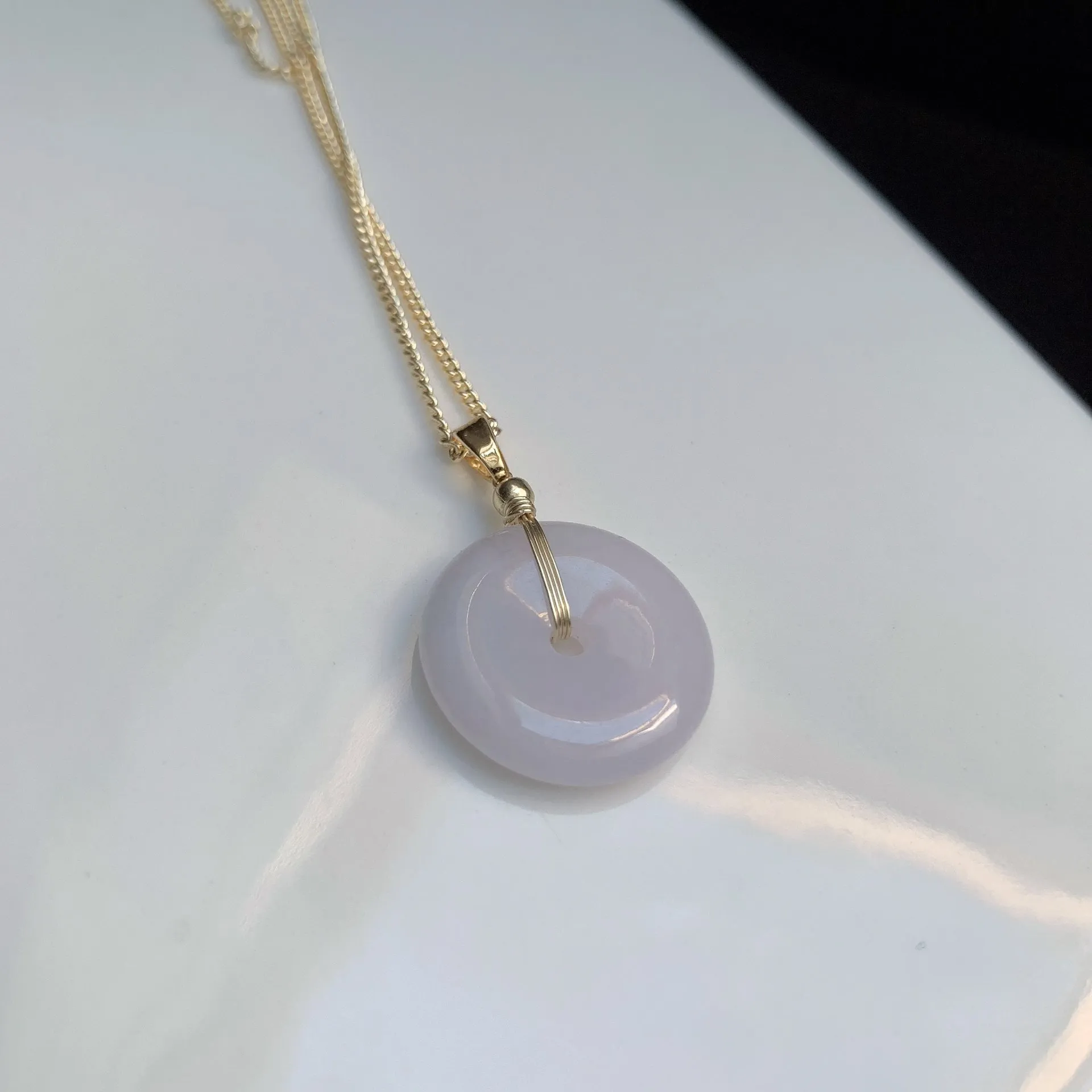玫瑰粉翡平安扣