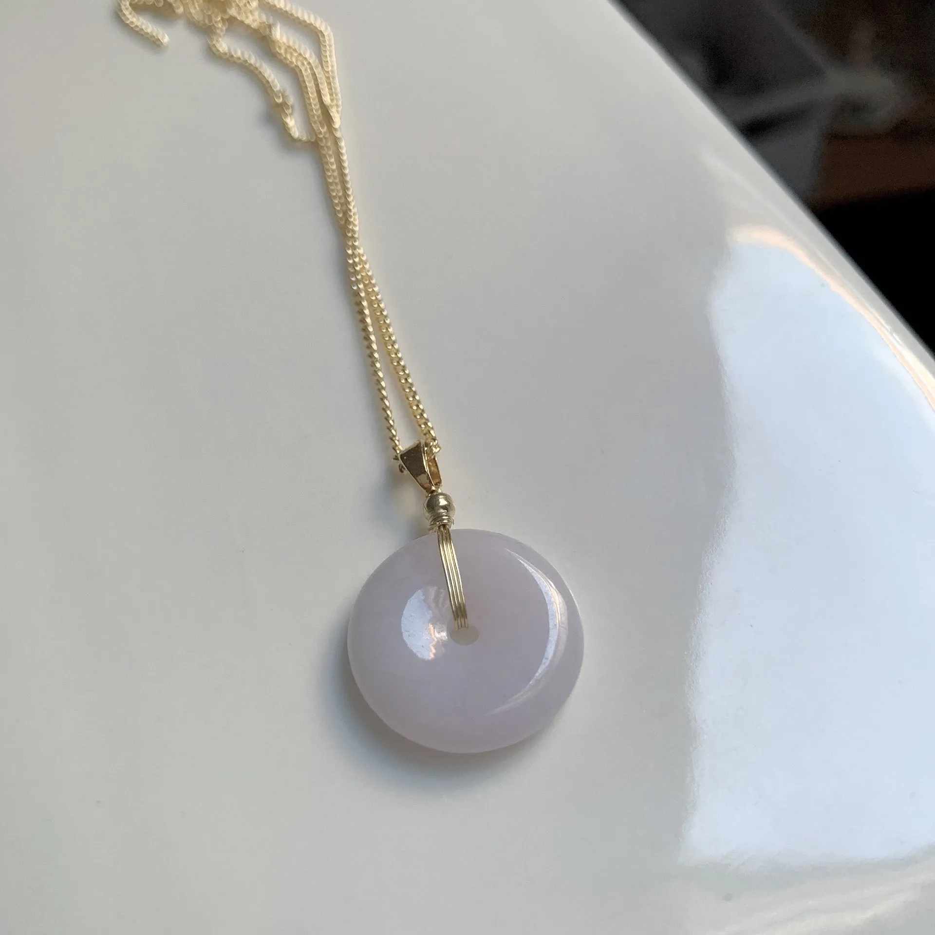 玫瑰粉翡平安扣