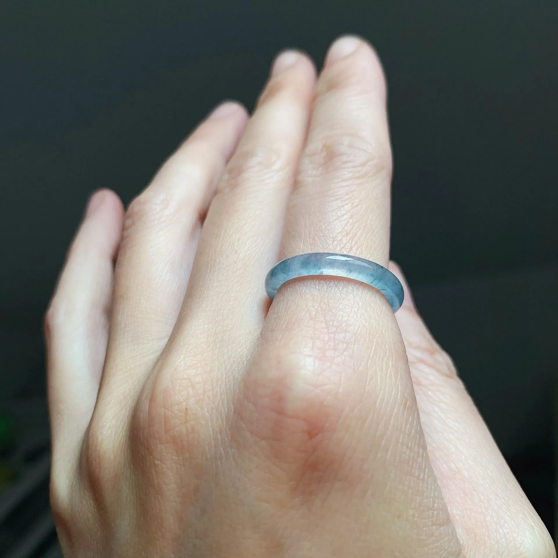 冰紫藍夜星空飄花翡翠戒圈