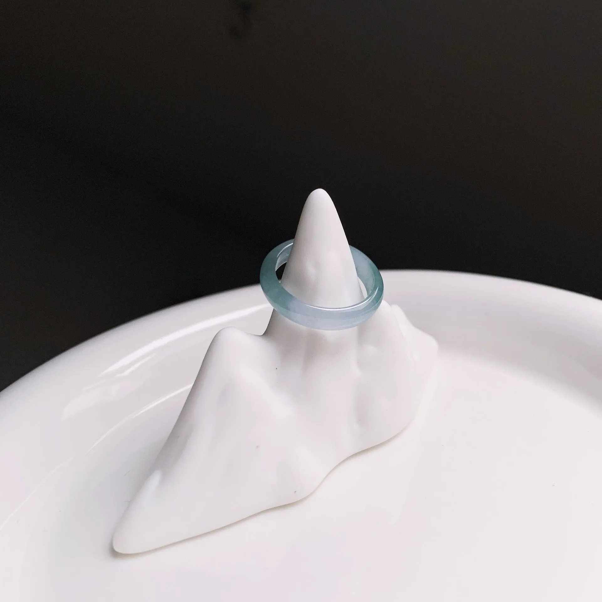 藍紫綠冰起光翡翠戒圈