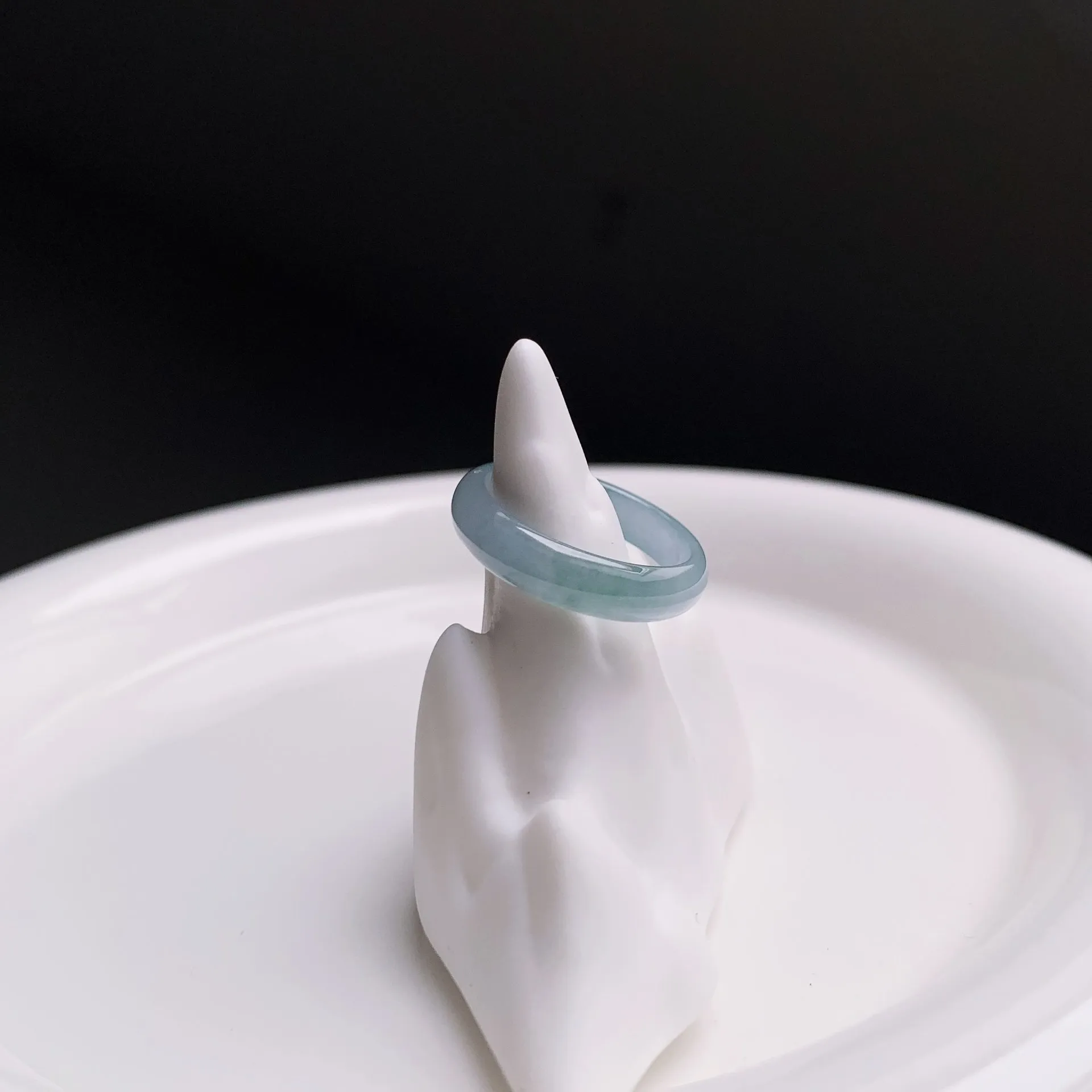 藍紫綠冰起光翡翠戒圈