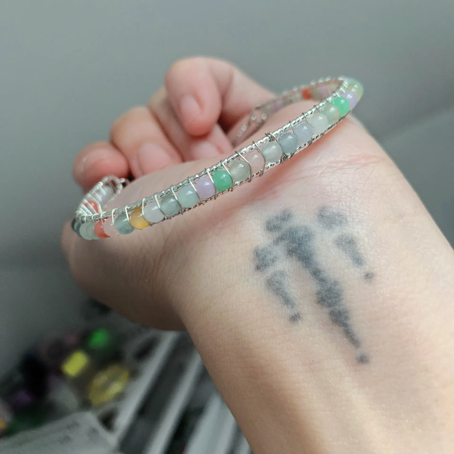 愛心小金魚翡翠糖果鐲