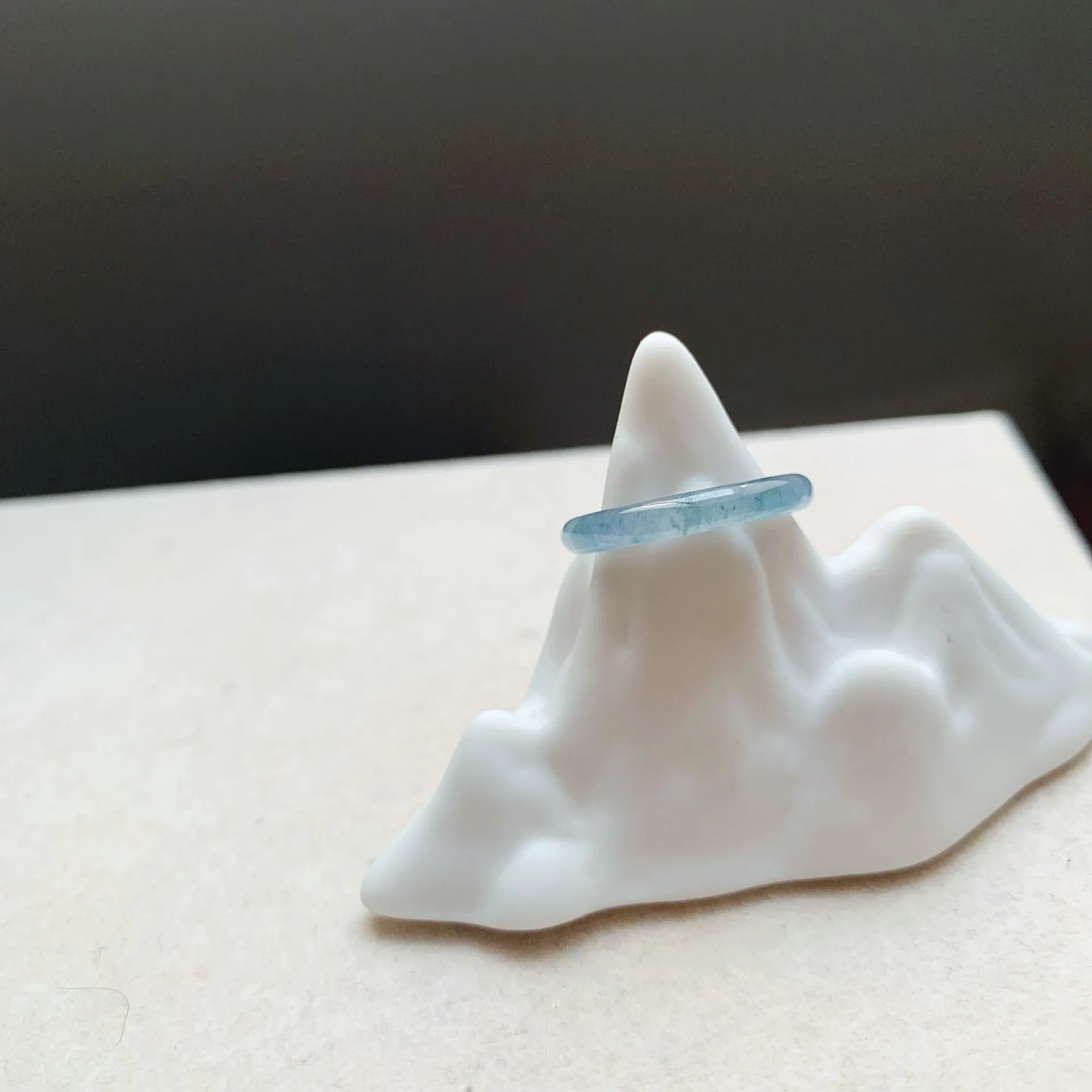 冰紫藍夜星空飄花翡翠戒圈